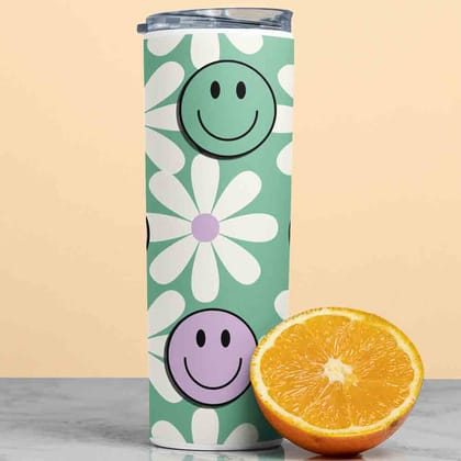 Floral Design Metal Tumbler