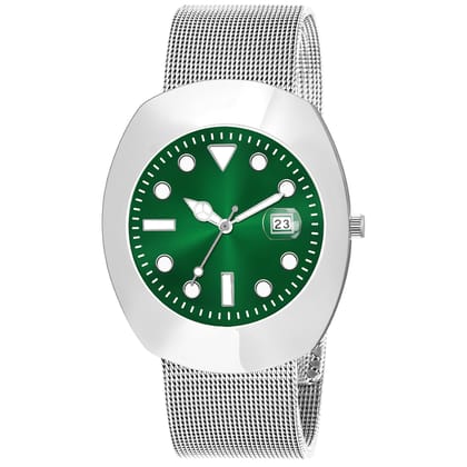 Silver Intermesh Stainless Steel Strap Analog Watch for Men LR143