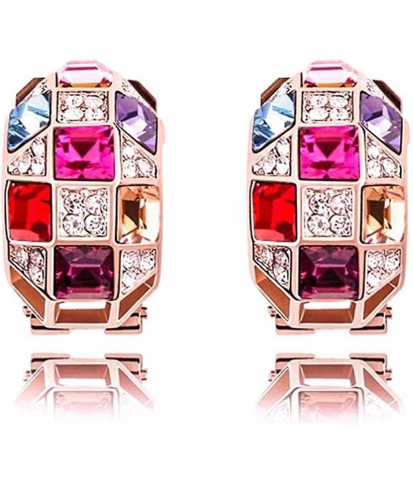 YouBella Multi-Colour Gold Plated Stud Earrings for Girls