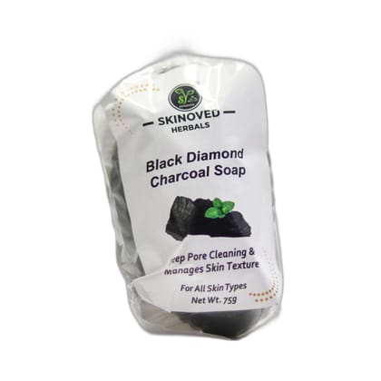 Skinoved Herbals Black Diamond Charcoal Soap 75 Gms