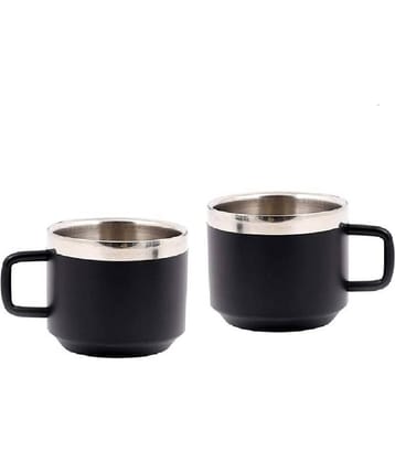Dynore Tea Cups Solid Steel Tea Cup 120 ml ( Pack of 2 )