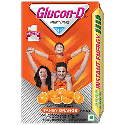 Glucon-D Instant Energy Health Drink - Tangy Orange, 450 g Refill