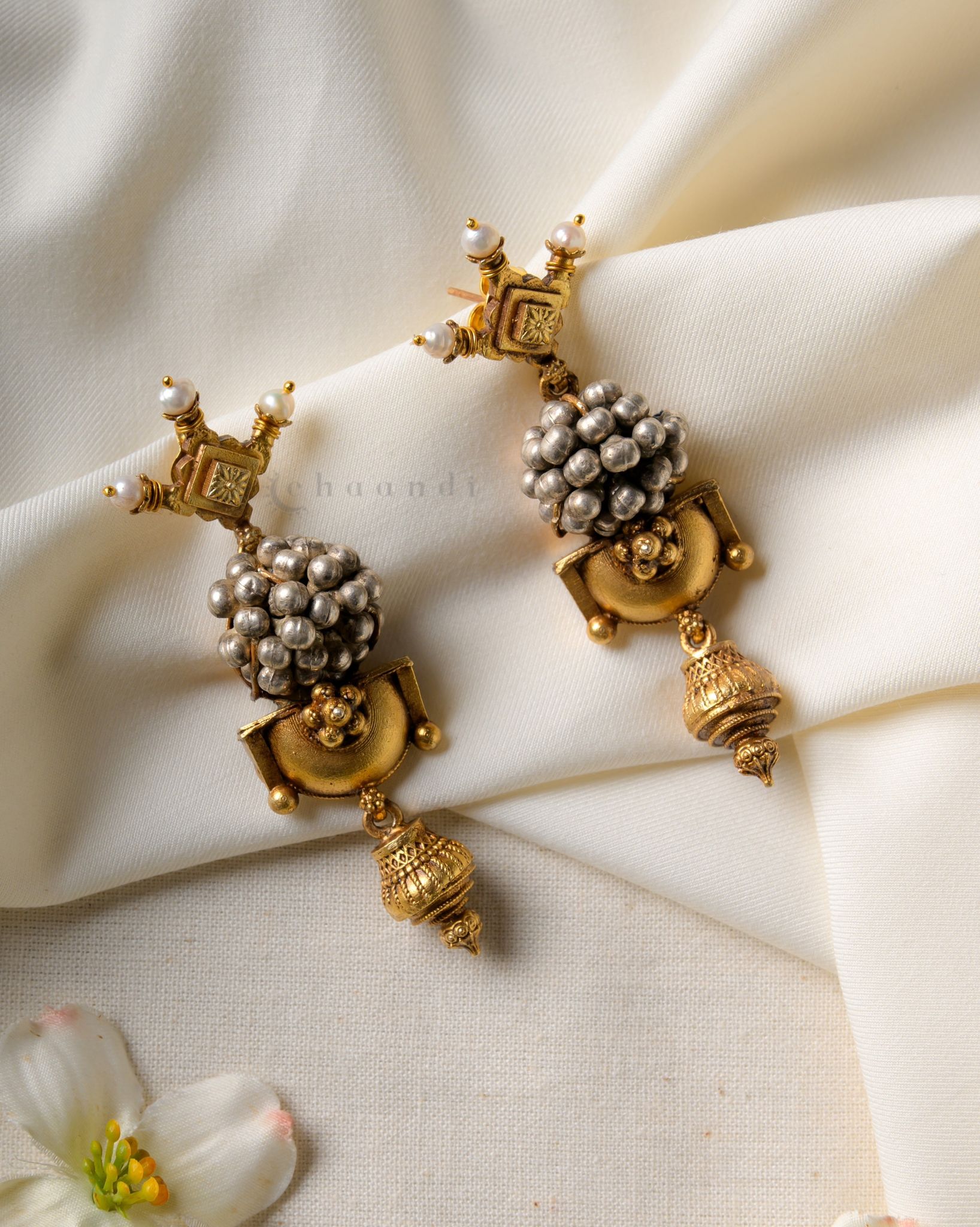 Gold Polish Silver Earrings CHE1684