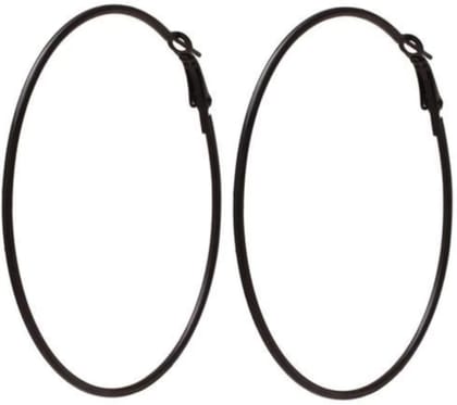 Fancy Black Bali Coted Cut Light Weight Hoop Bali Earrings for Women & Girls