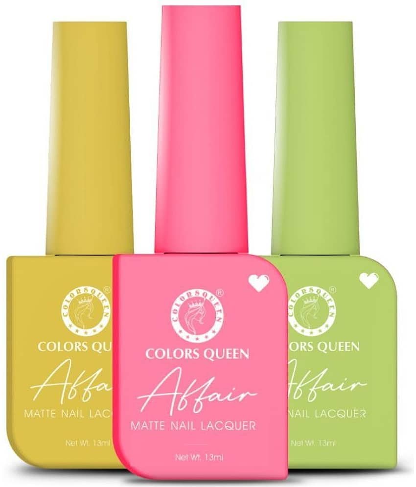 Colors Queen Affair Nail Polish setof 3 (29 Ne-own 53 Mustard Yellow 60 Pale Olive)