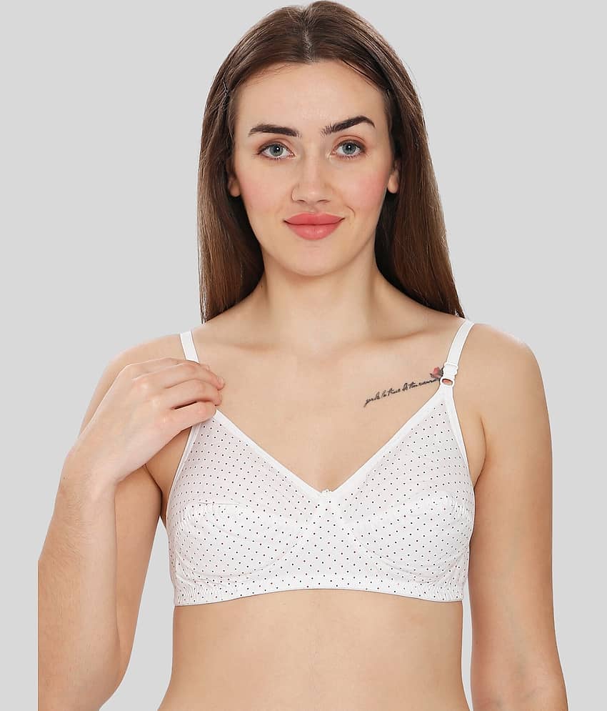 ILRASO Cotton Blend Non Padded Women's T-Shirt Bra ( White )
