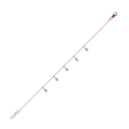 Senco Gold Shimmery Drops Diamond Bracelet (1.7 gram / 0.18 Ct / HI-SI / 14K Rose Gold)
