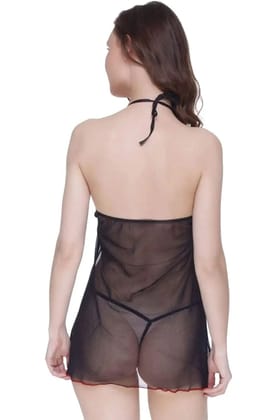 Sexy Red and Black Sheer Babydoll Lingerie  Nightwear Set