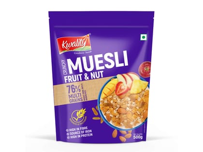 Kwality Muesli Fruit and Nut 500gram [Pack 1]