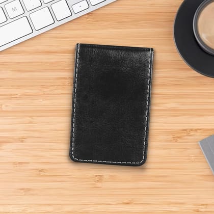 Small Pocket-Sized ID, Credit-Debit Card Holder with Magnetic Shut Button for Men & Women-B