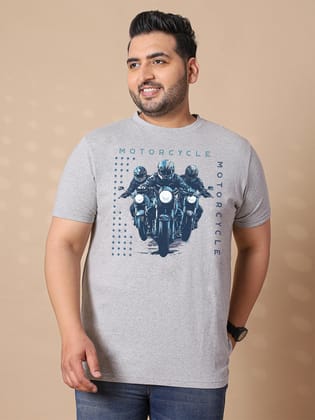 Men Plus Size Motobik-Team Printed Round Neck Tshirt - 2XL