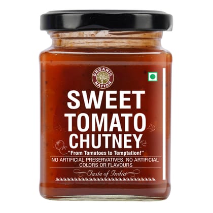 Organic Nation Sweet Tomato Chutney 300g | Sweet & Tangy Indian Dip | Natural Ingredients | No Preservatives | Perfect for Snacks, Chaats & Curries