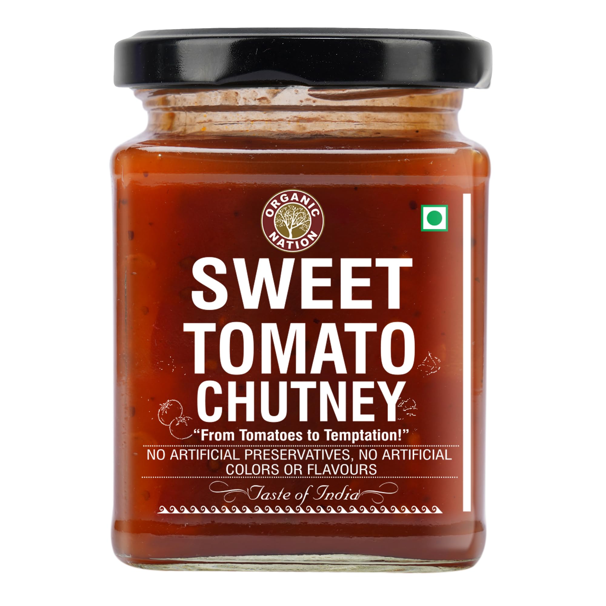 Organic Nation Sweet Tomato Chutney 300g | Sweet & Tangy Indian Dip | Natural Ingredients | No Preservatives | Perfect for Snacks, Chaats & Curries