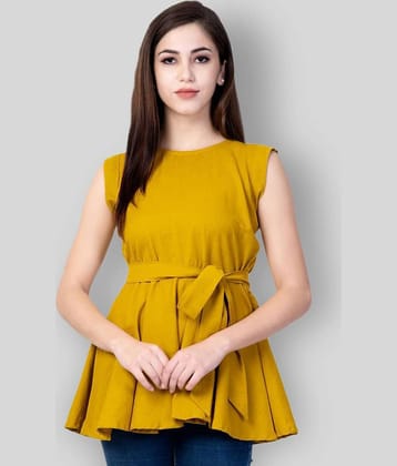 GOD BLESS Women's Cotton Knot Front Top ( Yellow )