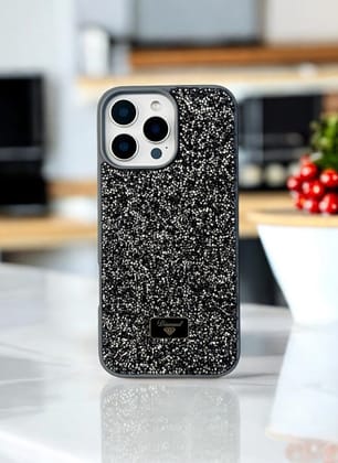 Grey Crystal Glitter Bae Case for iPhone 16 Pro Max