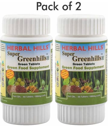 Herbal Hills Super Greenhills 60 Tablets (Pack of 2) Tablets 1 mg