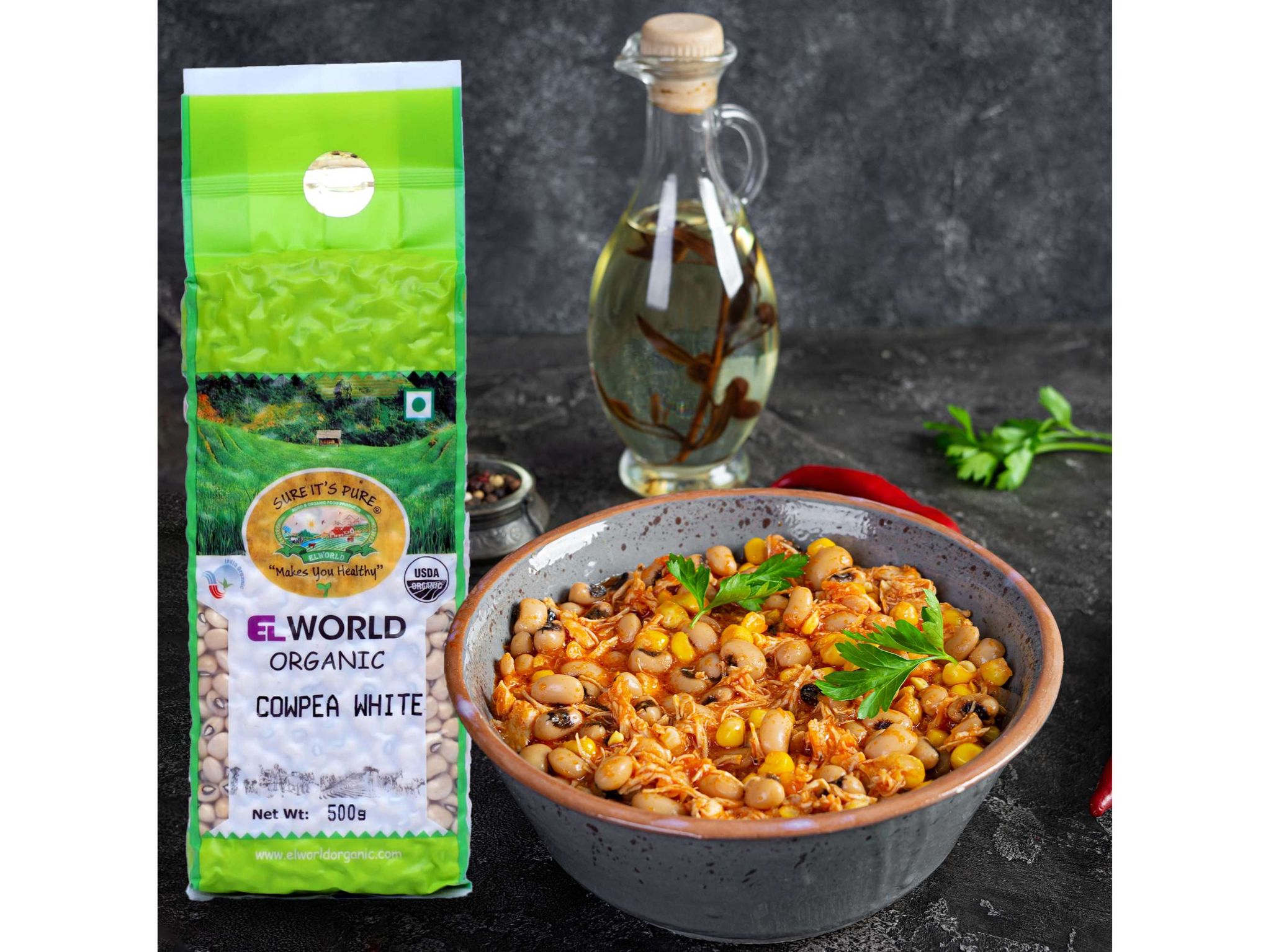 Elworld Agro & Organic Food Products Cow Peas 500g