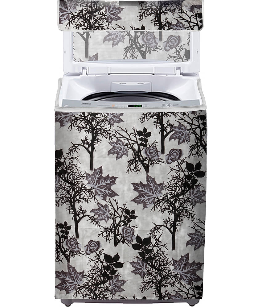 E-Retailer Single Polyester Black Washing Machine Cover for Universal 7 kg Top Load