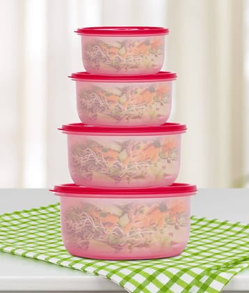 Microvent Multi-purpose Container 1800ml, 1100ml, 680ml, 360ml, Pink (4U)