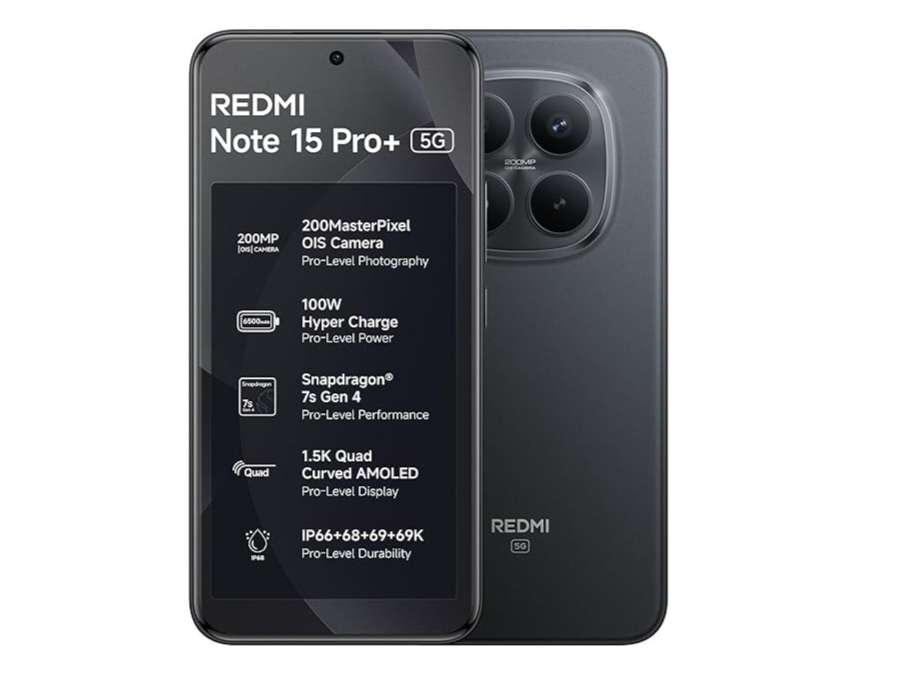 Redmi Note 15 Pro+ 5G Smartphone, 8GB RAM, 256GB Storage - Carbon Black
