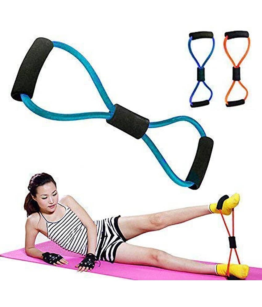 2 PC Yoga Resistance Tube Chest Expander Rope Workout Pulling Exerciser Fitness Exercise Tube