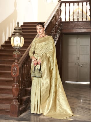 Beige  Banarasi  Silk Saree