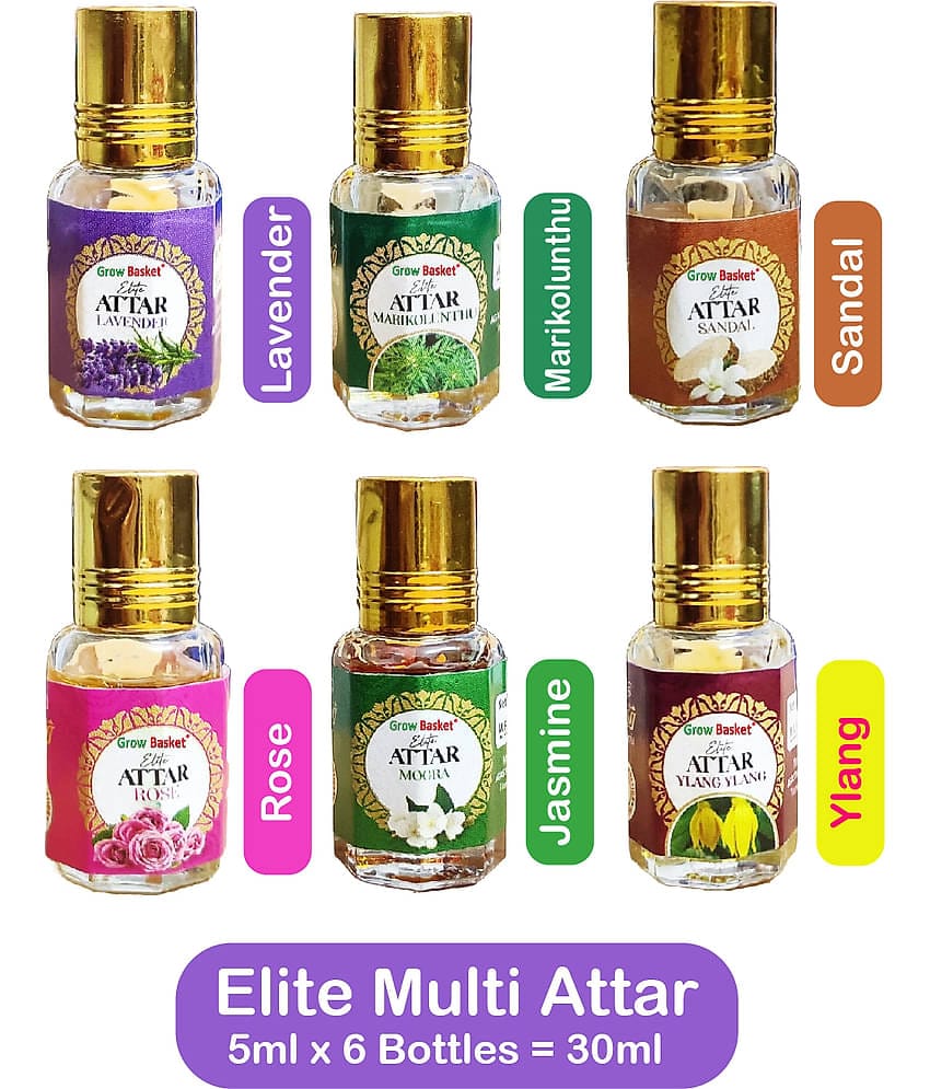 Grow Basket Rose Non- Alcoholic 50ml Attar ( Pack of 6 )