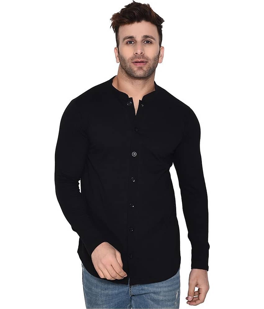 Tfurnish Cotton Blend Black Shirt