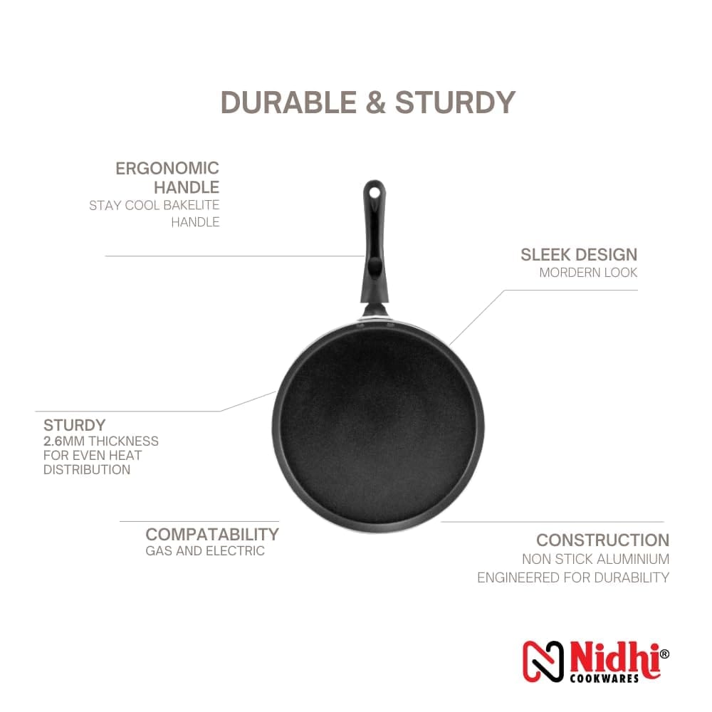Nidhi Non-Stick Dosa Tawa, 260 Mm, Aluminium