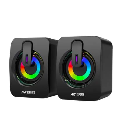Ant Esports GS170 Gaming Speaker for PC, Stereo 2.0 USB Powered Desktop Speaker with 3.5 mm Aux-in, in-line Volume Control, RGB LED Lights Mini Multimedia Speakers for PC, Laptop, Tablet, Cellphone Ant Esports GS170 Gaming Speaker for PC, Stereo 2.0 USB 