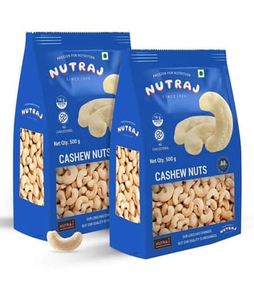 Nutraj Whole W320 Cashew Nuts 1kg (500g x 2), Kaju 1 Kg