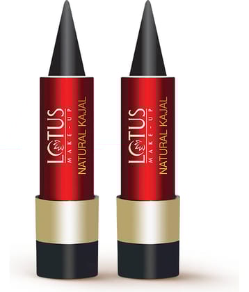 Lotus Make,Up Natural Kajal , Black 4g (Pack Of 2)