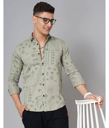 Paul Street - Green 100% Cotton Slim Fit Men's Casual Shirt ( Pack of 1 )
