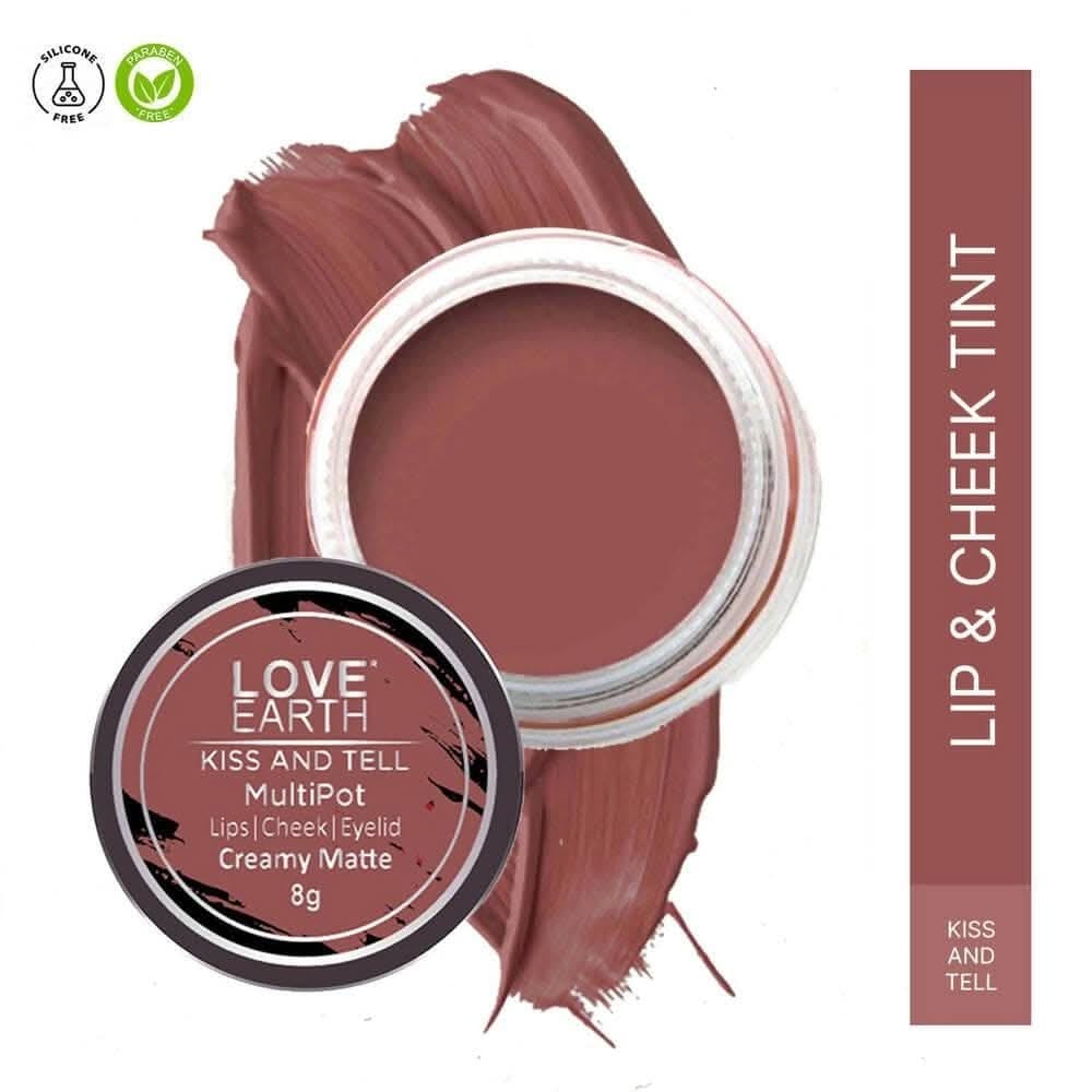 Love Earth Lip Tint & Cheek Tint Multipot-Kiss - Mauvish Pink