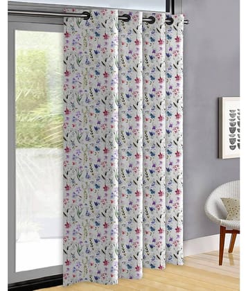 Oasis Hometex Floral Room Darkening Eyelet Curtain 7 ft ( Pack of 1 ) - Multi Color