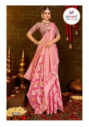 SOJ Strawberry Cotton  Saree with Unstitched Blouse