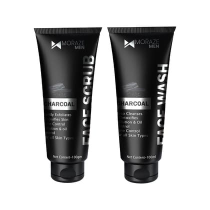 Moraze Combo Of Men Face Wash And Face Scrub - 100Ml Each