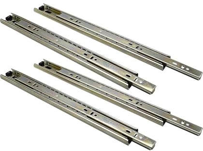 ADISON Telescopic Channel Drawer Slides Pack of 2 (10 Inch) Stainless Steel Heavy Duty Capacity Upto 75 Kg Pack of 2 | Silver