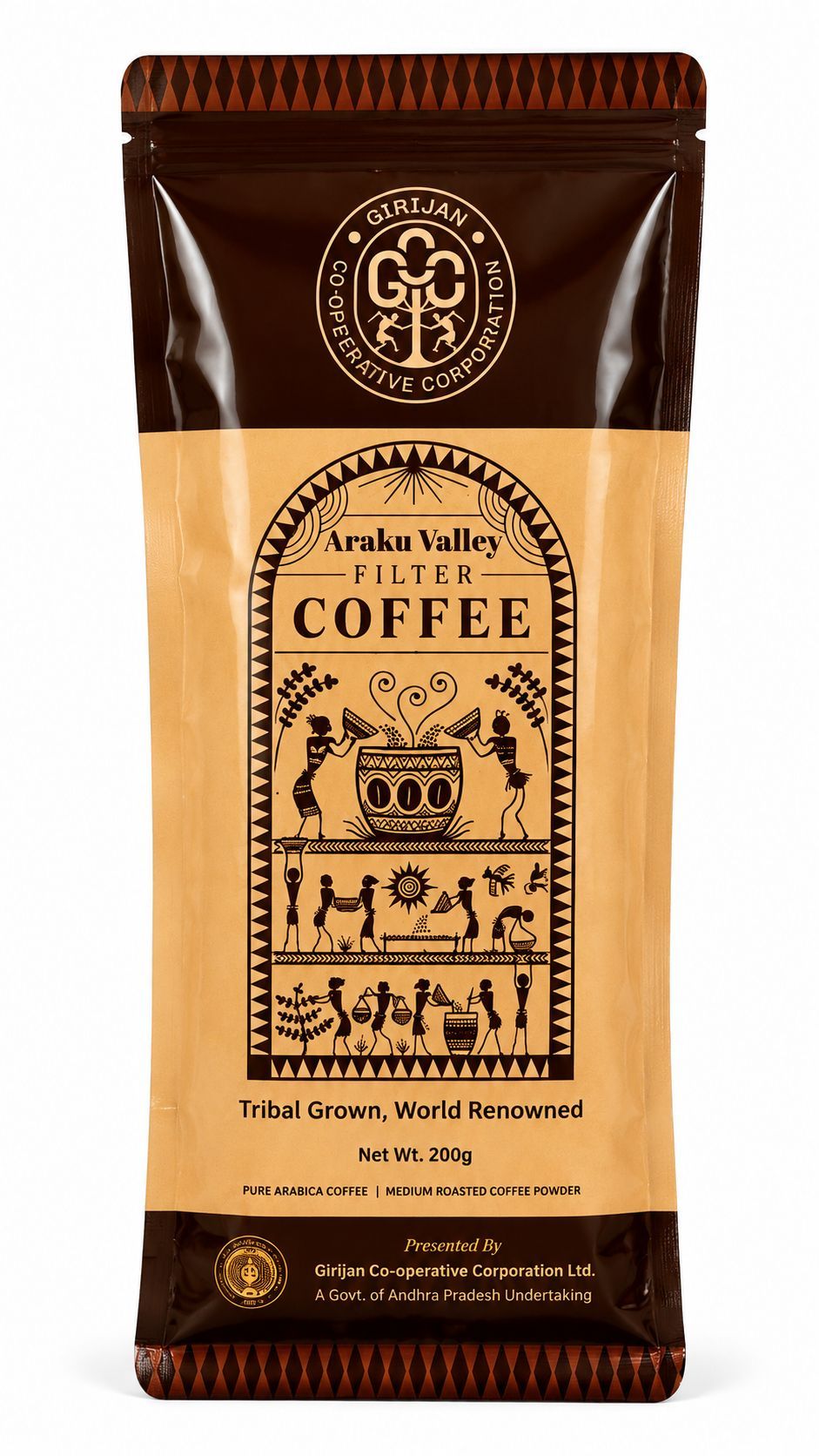 Araku Valley Roasted Ground 100% Pure Filter Coffee 200Gms(Medium Roast)