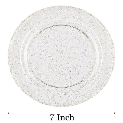 Gold Shimmer Plastic Durable Cake/Starter Plates - 7 inches - 6PC