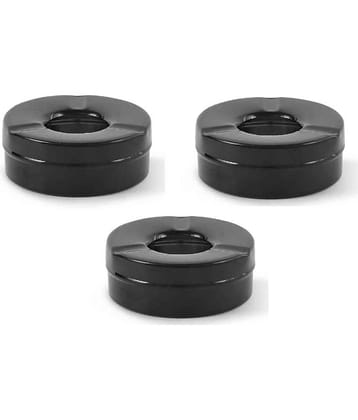Dynore Stainless Steel Black Matt Lid Ash Tray- Set of 3