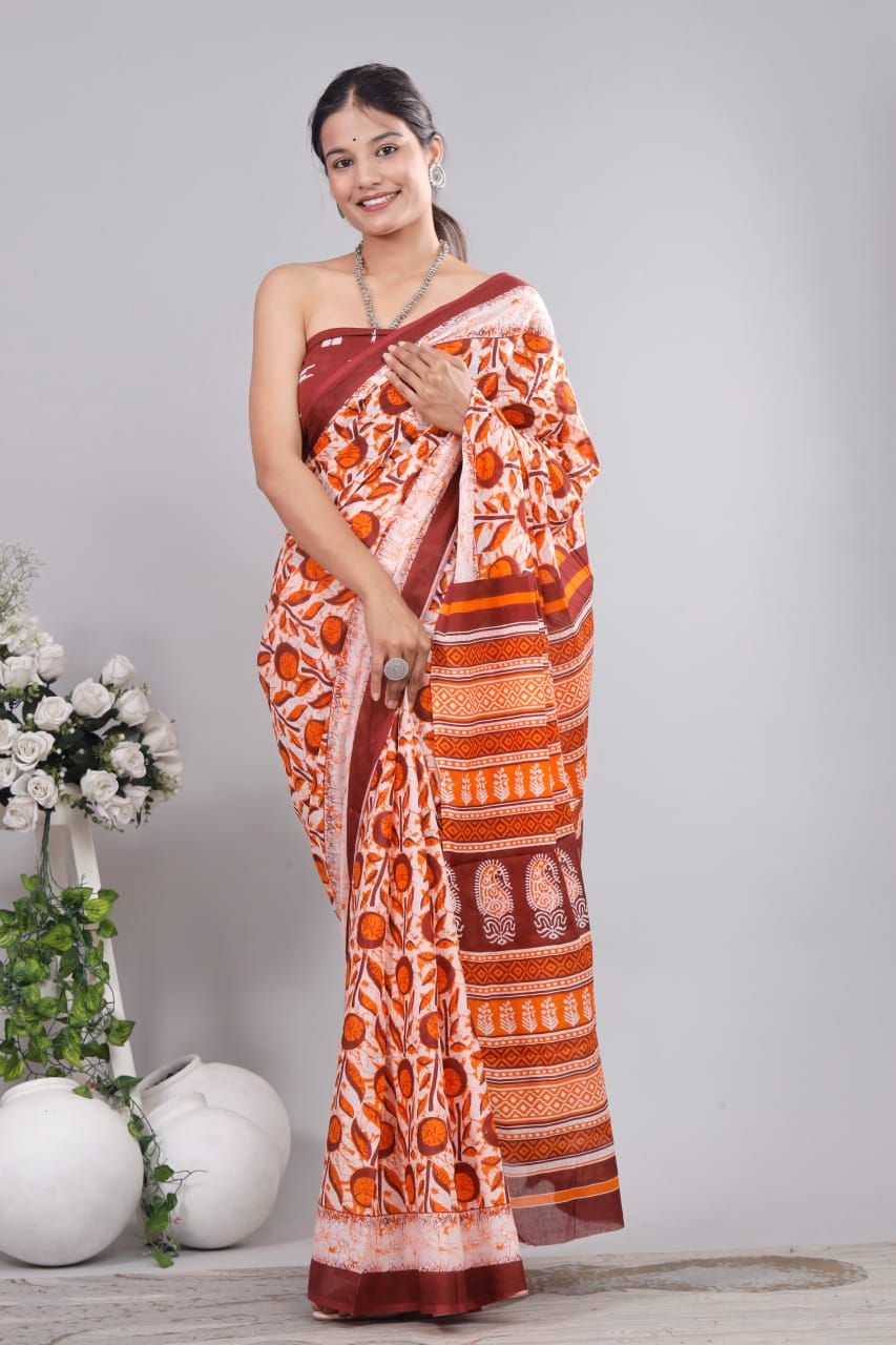 Cotton 92*80 Mulmul Saree