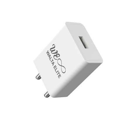 Walta Elite PB 25 Single Port USB 2.1AMP Fast Charger 12W, with Micro V8 Cable- White