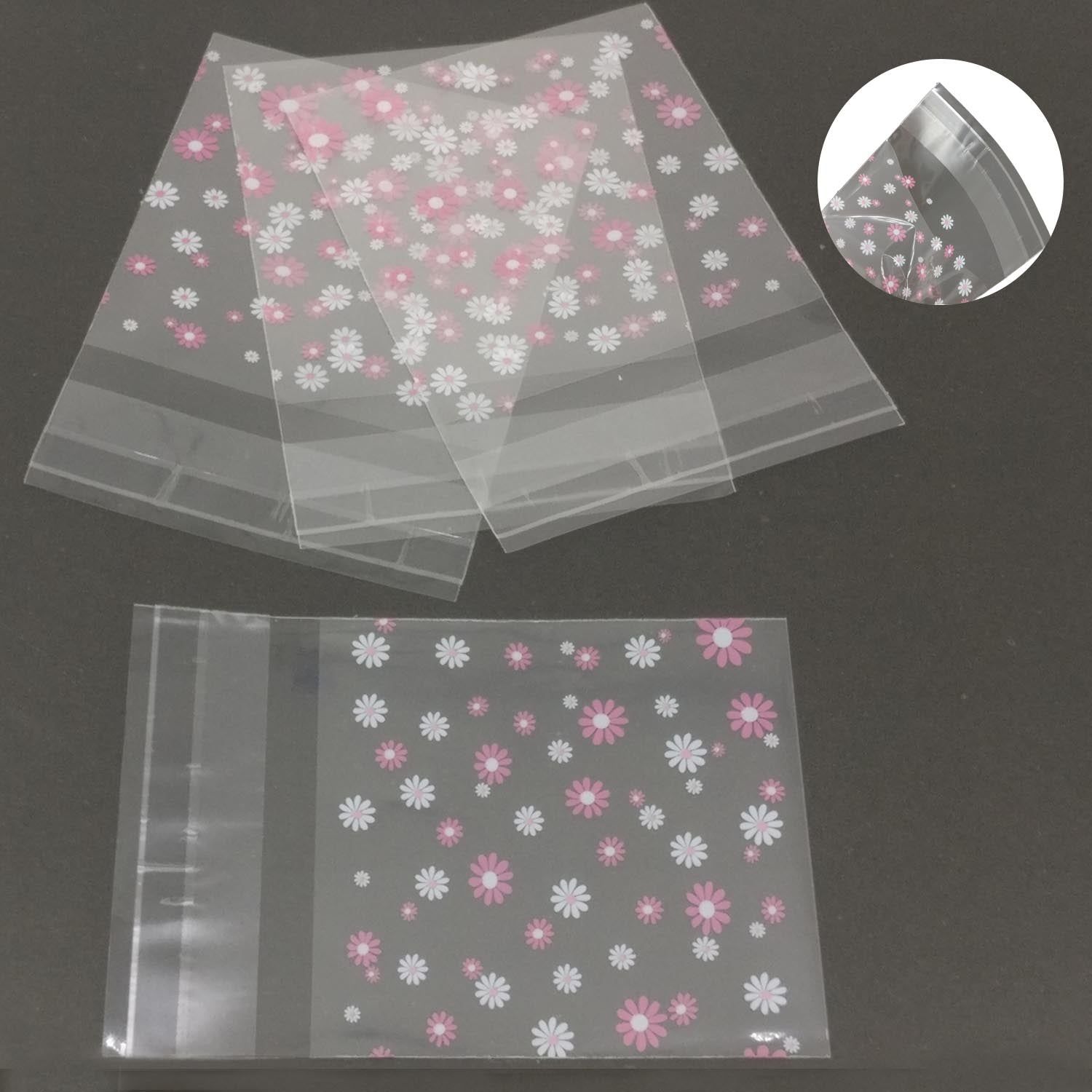 Jewelry Earring Display Packing Flower Printed Covers 10x7cm (4x2.75 inch) Rectangle Transparent Color (Pack of 95-100 pieces)-Pack of 95-100 Covers