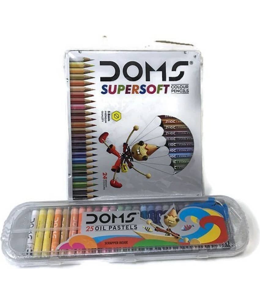Doms Creativ Combo 24 Supersoft Pencil Colour & 25 Oil Pastel