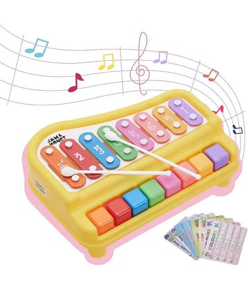 2 in 1 Baby Piano Xylophone Toy for Toddlers 1-3 Years Old, 8 Multicolored Key Keyboard Xylophone Piano, Preschool Educational Musical Learning Instruments Toy for Baby Kids Girls Boys