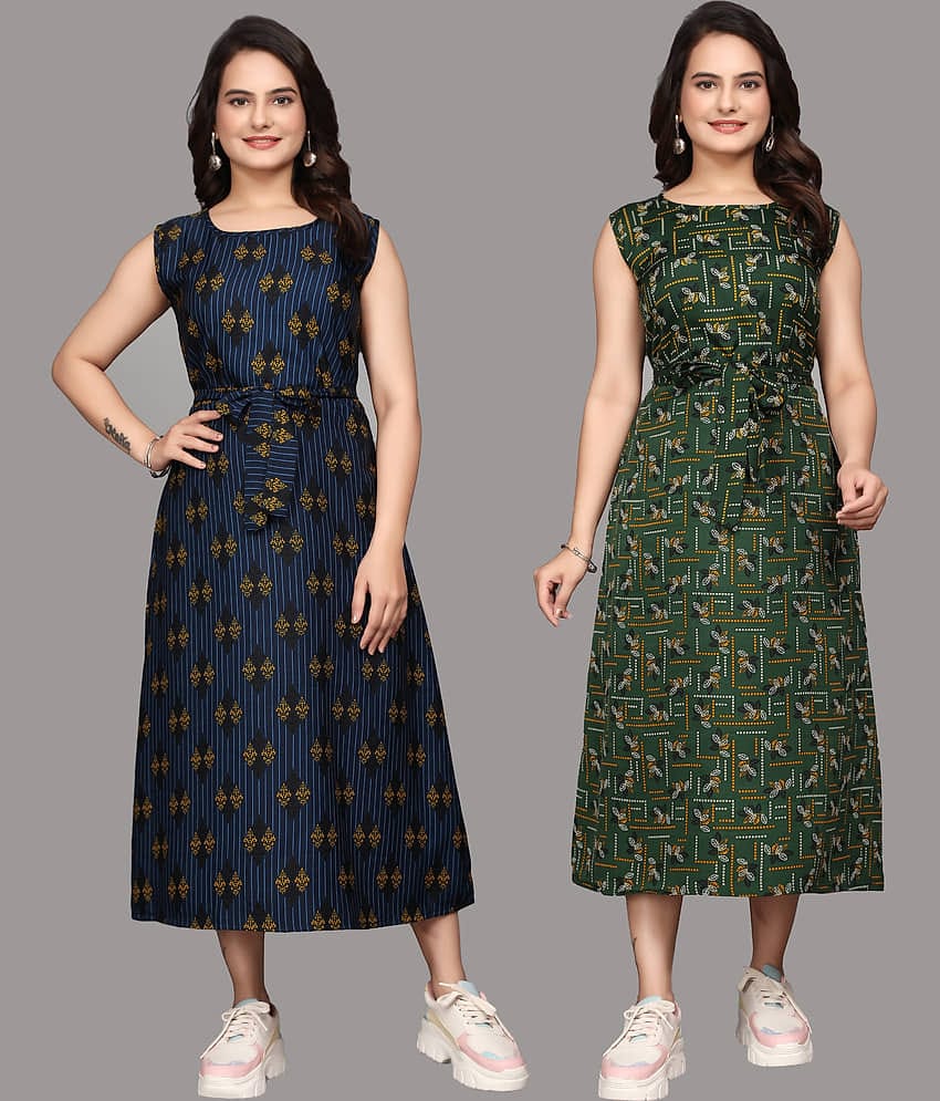 KALAVRITTA Women Crepe Printed Maxi ( Multicolor 6 )