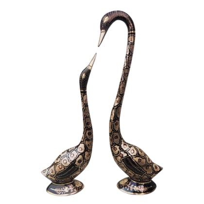 Brass Swan Saras Decorative Showpiece Statue for Home Decor, Height : 14.8 Inch (ANMAS214 D)