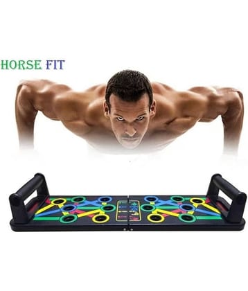 HORSE FIT Push Up Board -with 14-in-one Muscle Toning System, Multifunctional Color Coded Foldable Push up Board for Body For Man & Women