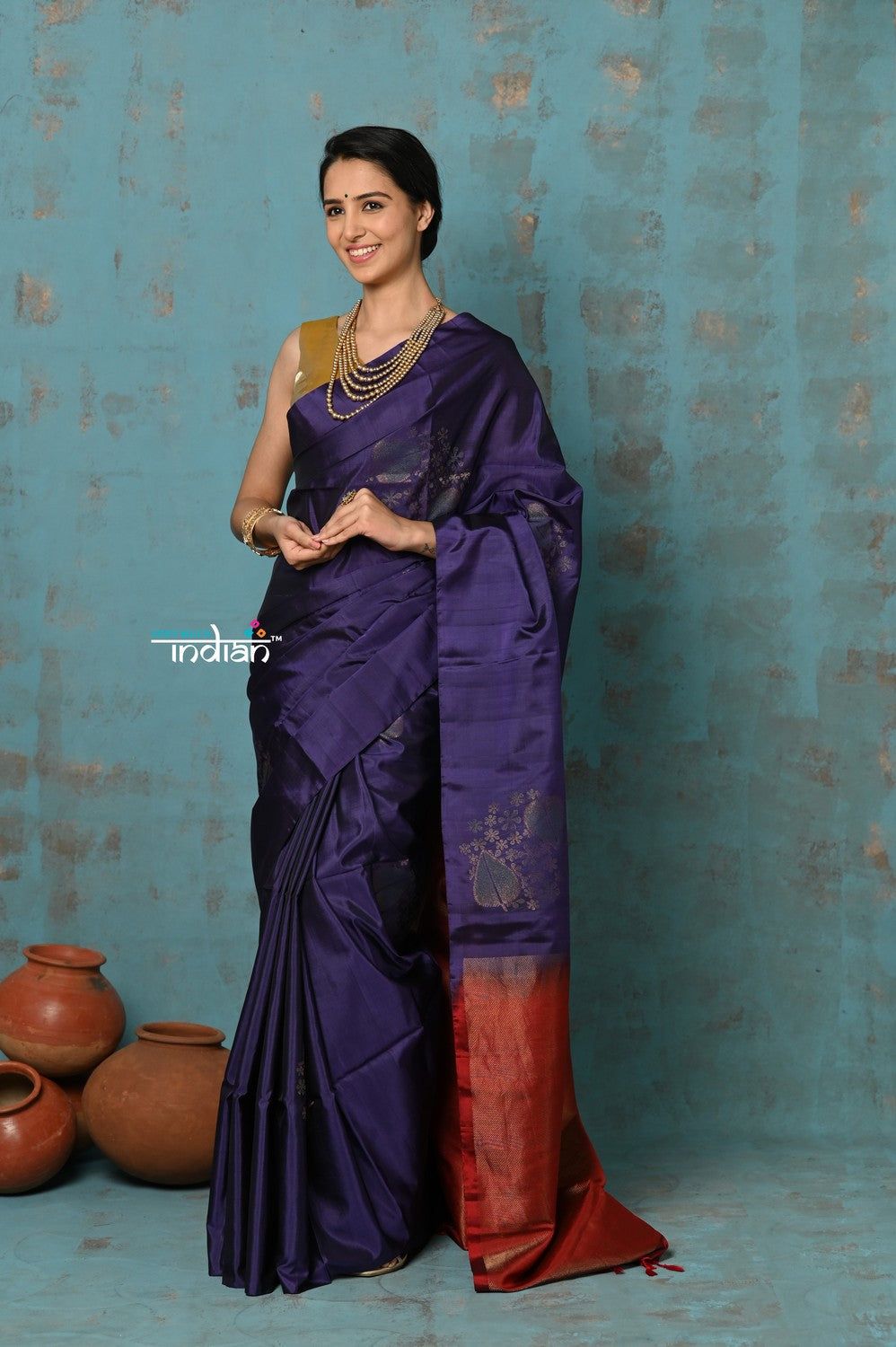 Anokhi ~ Handloom Pure Soft Silk Saree with Designer Pallu ~ Purplish Blue (Limited Edition)